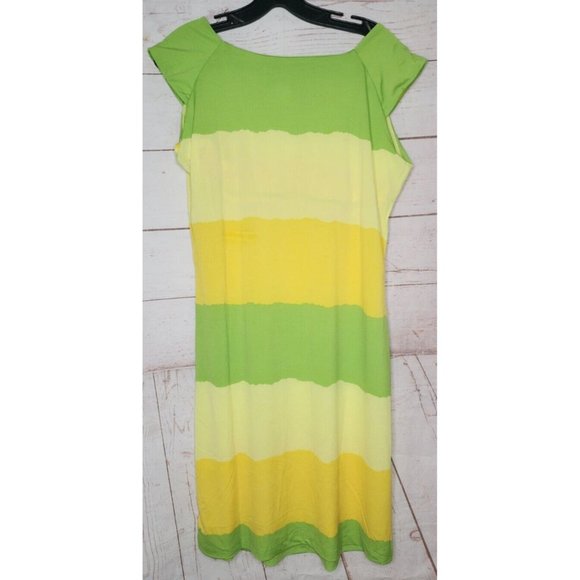 Rare Club Style Yellow Green Nightgown Sleepwear Summer Sleeveless Dress Size 12 - Picture 13 of 13
